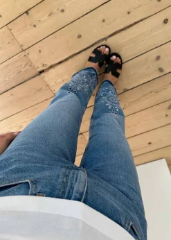 Broderie Anglaise Denim Betzy Cropped>Ganni New