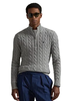 Cable Knit Cotton Quater Zip Sweater>Ralph Lauren Best