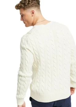 Cable Knit Cotton Sweat><noscript><img width=
