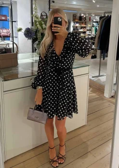 Chiffon Ruffle Mini Dress>Rotate Clearance