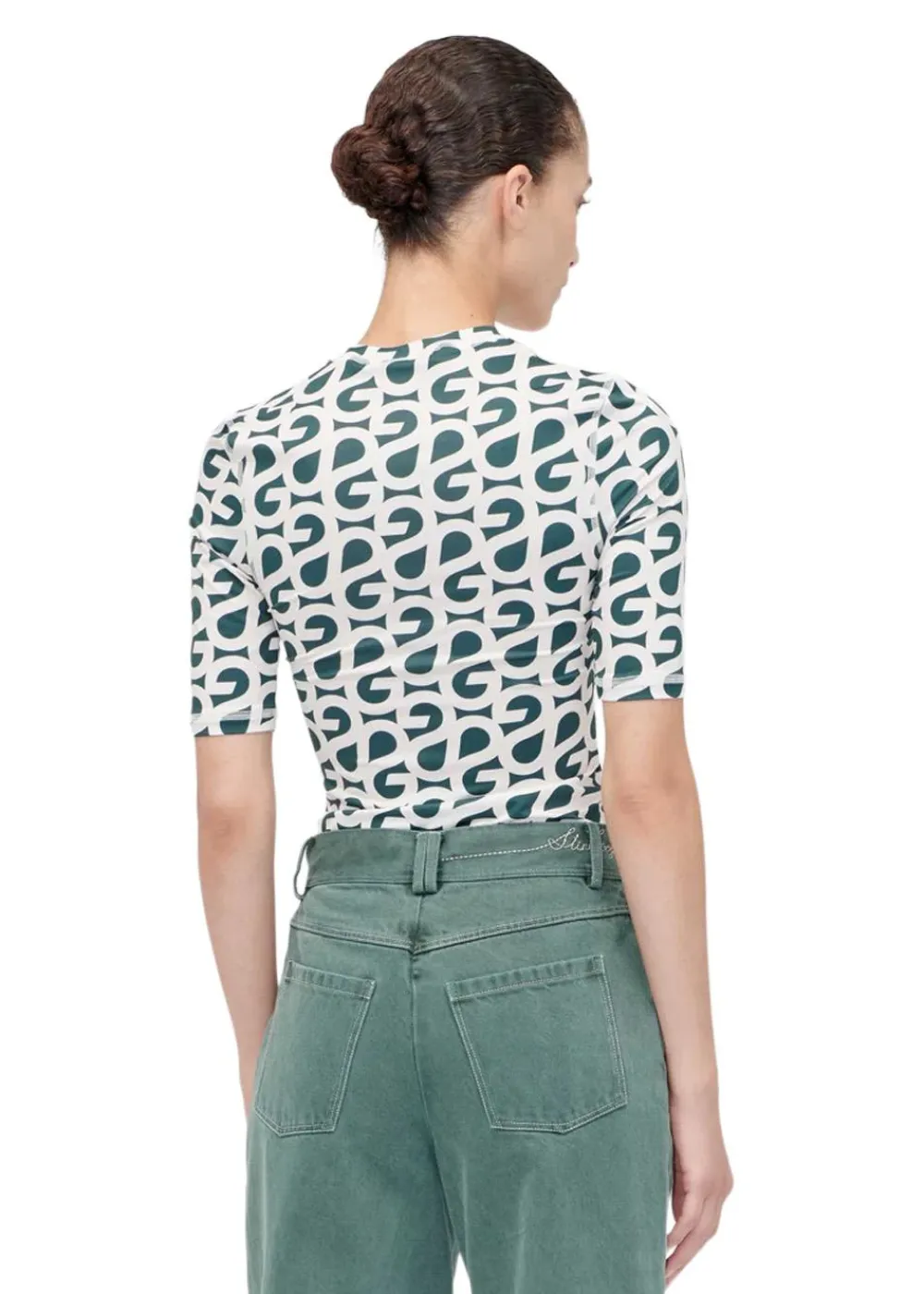 ELASTIC SHORT SLEEVE T-SHIRT>Stine Goya Discount