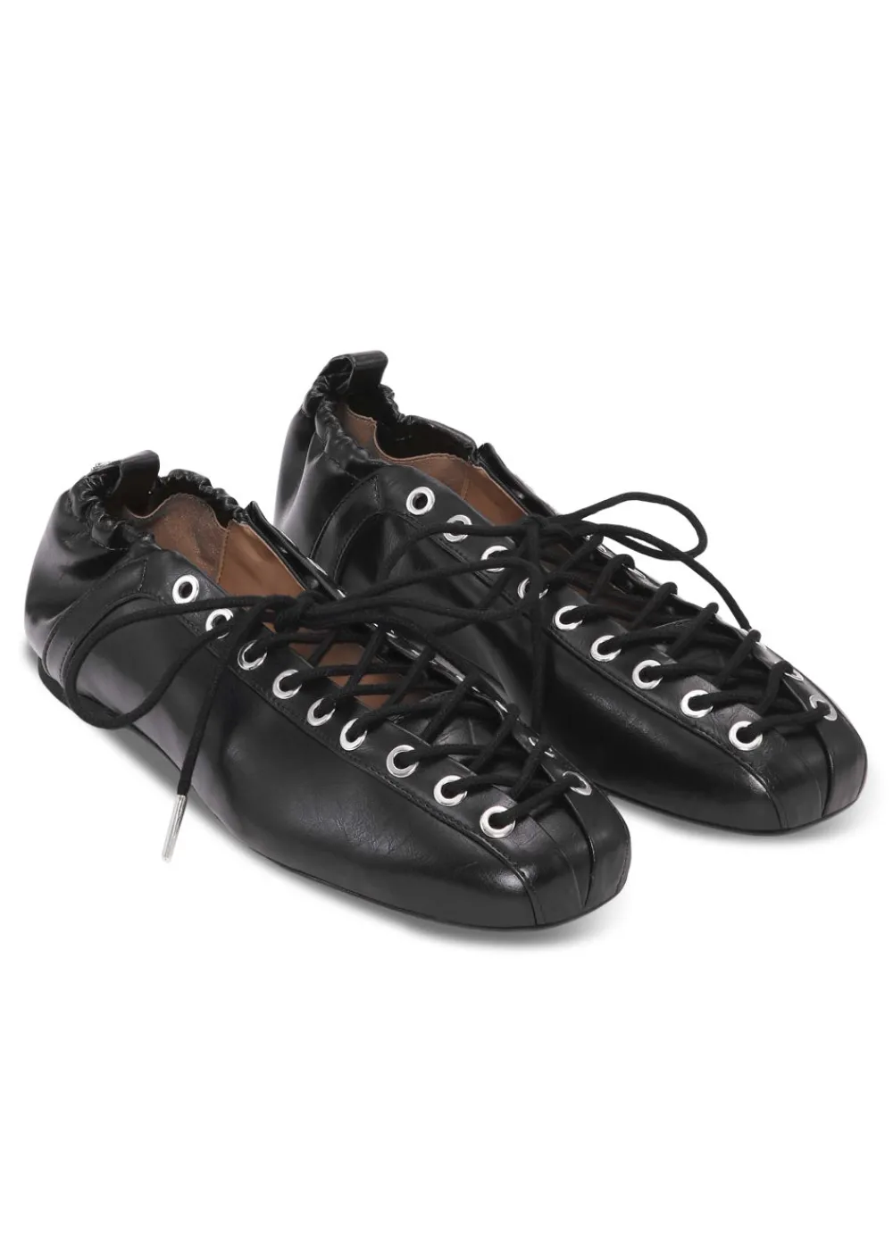 Eyelets Lace Up Ballerina Crinkle Oleatex>Ganni Outlet