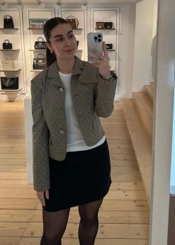 Flock Check Suiting Blazer>Ganni Best