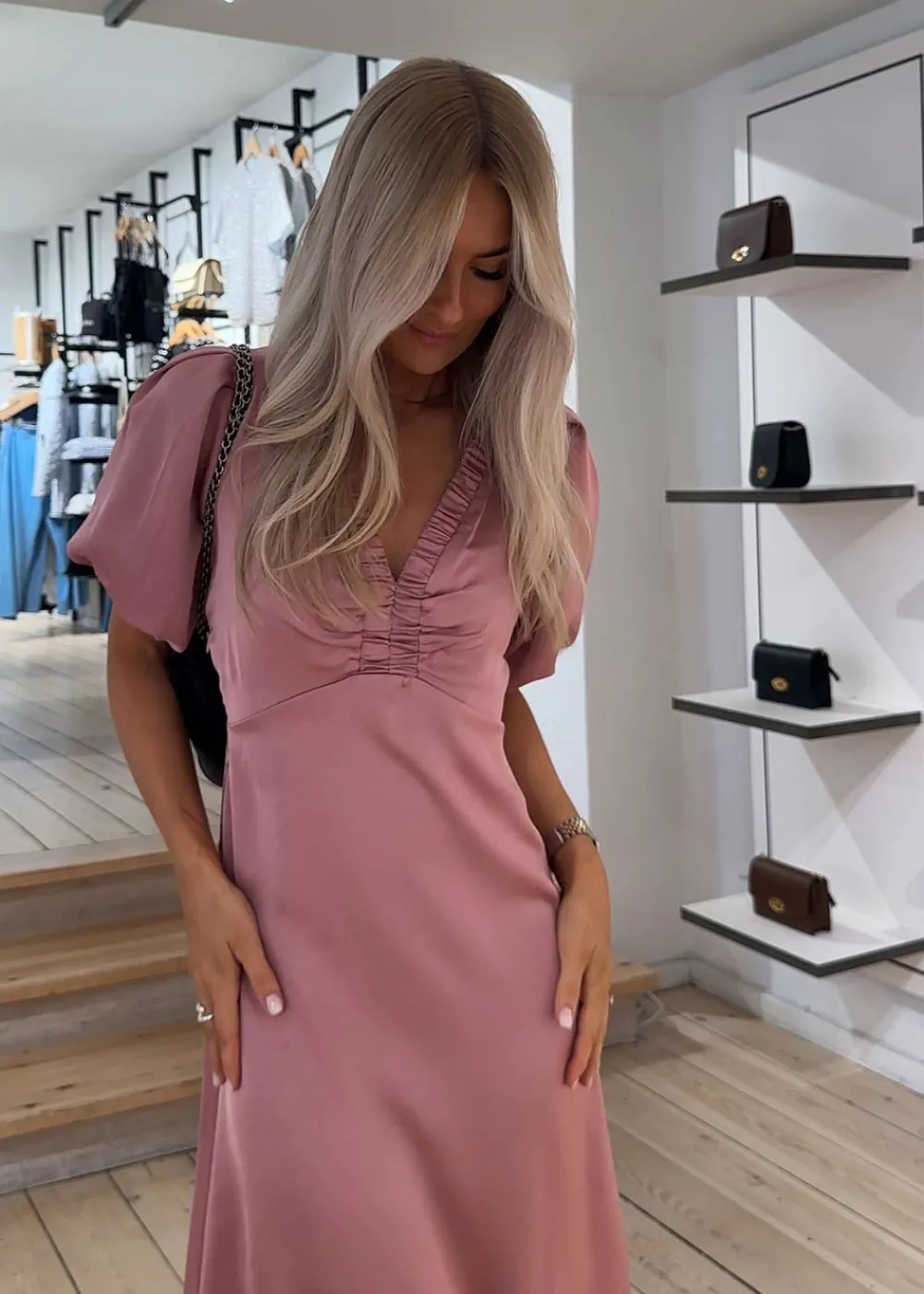 Illana Heavy Sateen Dress>Neo Noir Best