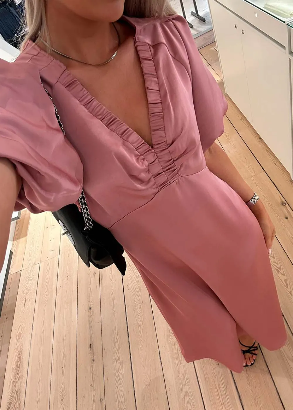 Illana Heavy Sateen Dress>Neo Noir Best