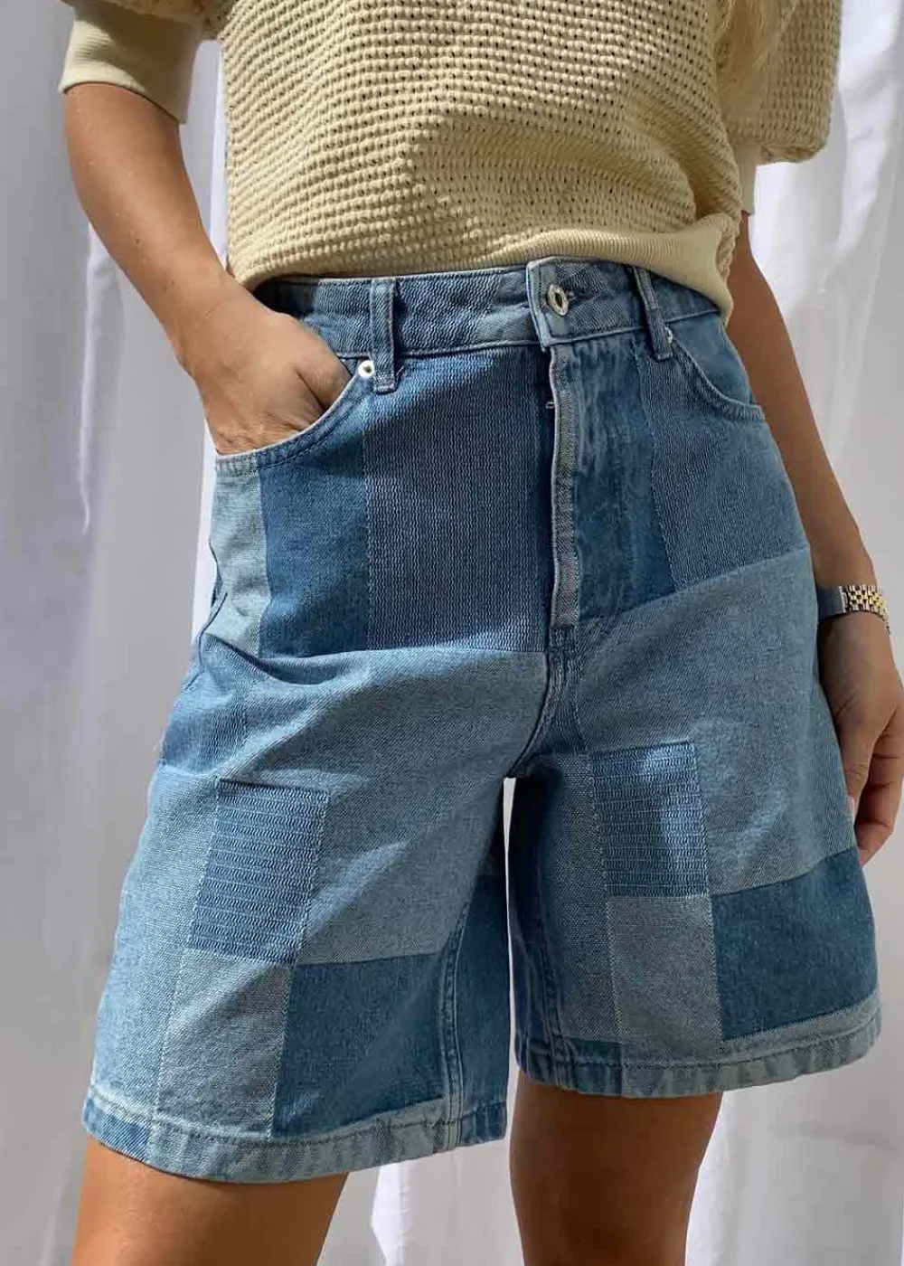 Maggie Patchwork Shorts>Woodbird Online