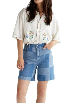 Maggie Patchwork Shorts><noscript><img width=