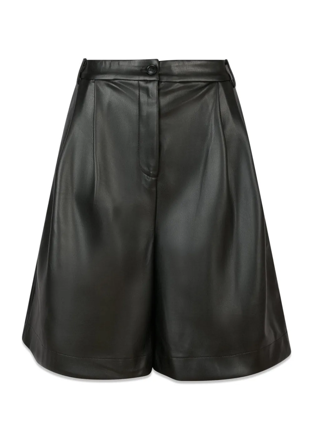 Nika Bermuda PU Shorts>Neo Noir