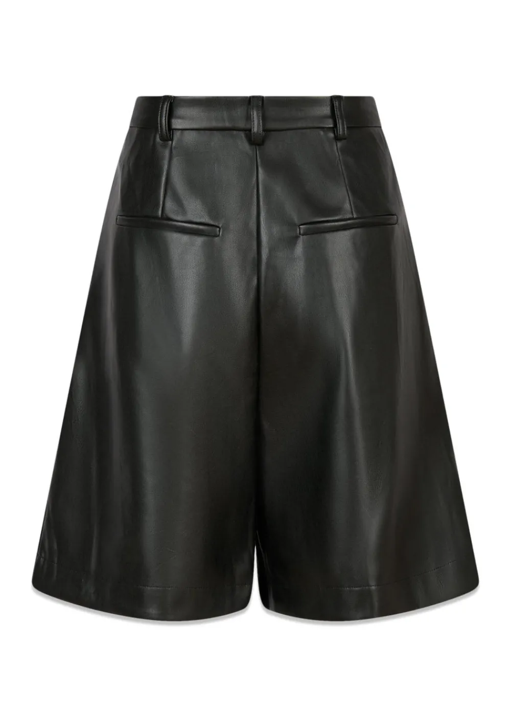 Nika Bermuda PU Shorts>Neo Noir