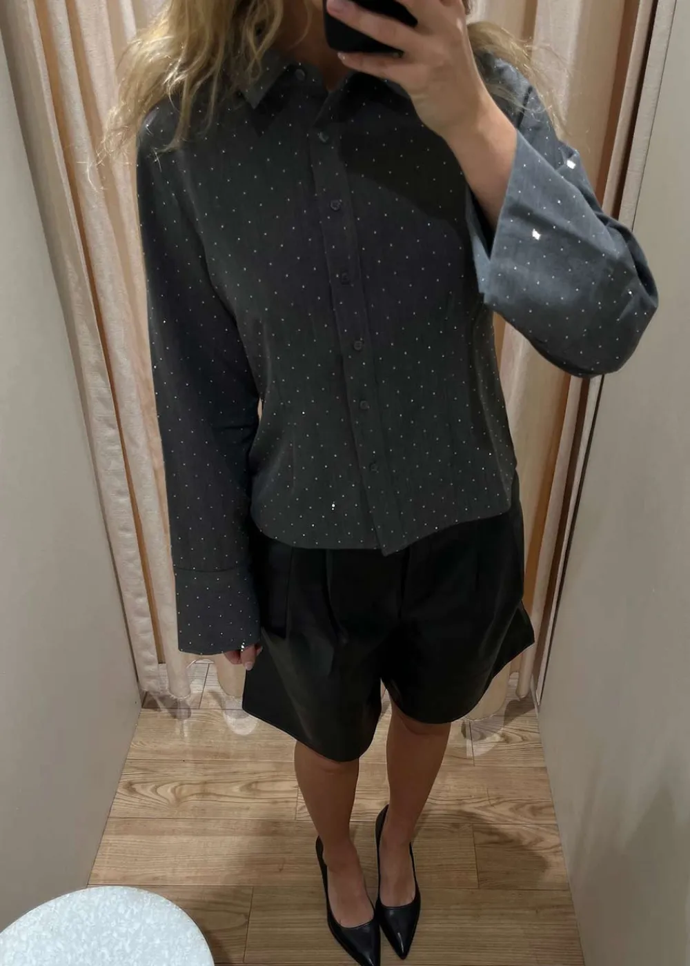 Nika Bermuda PU Shorts>Neo Noir