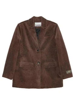 Seersucker Corduroy Blazer>Ganni Online