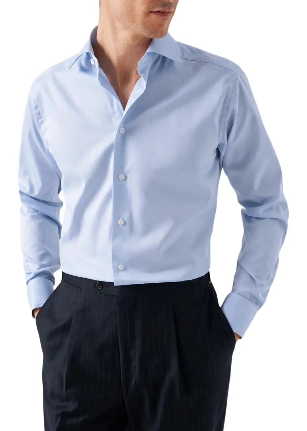 Slim Fit Signature Twill Pointed>Eton Discount