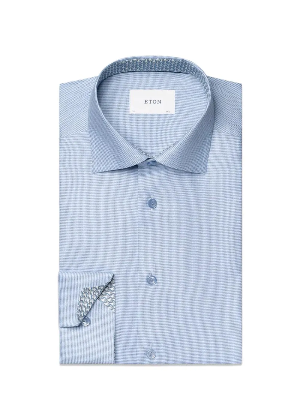 Slim Semi Solid Effect Dobby Shirt>Eton New