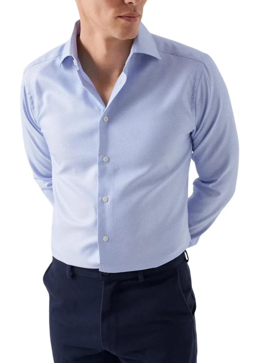 Slim Textured Twill Shirt>Eton Clearance