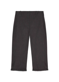 Stretch Stripe Tailoring Capri Pants>Ganni Clearance