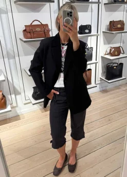 Stretch Stripe Tailoring Capri Pants>Ganni Clearance