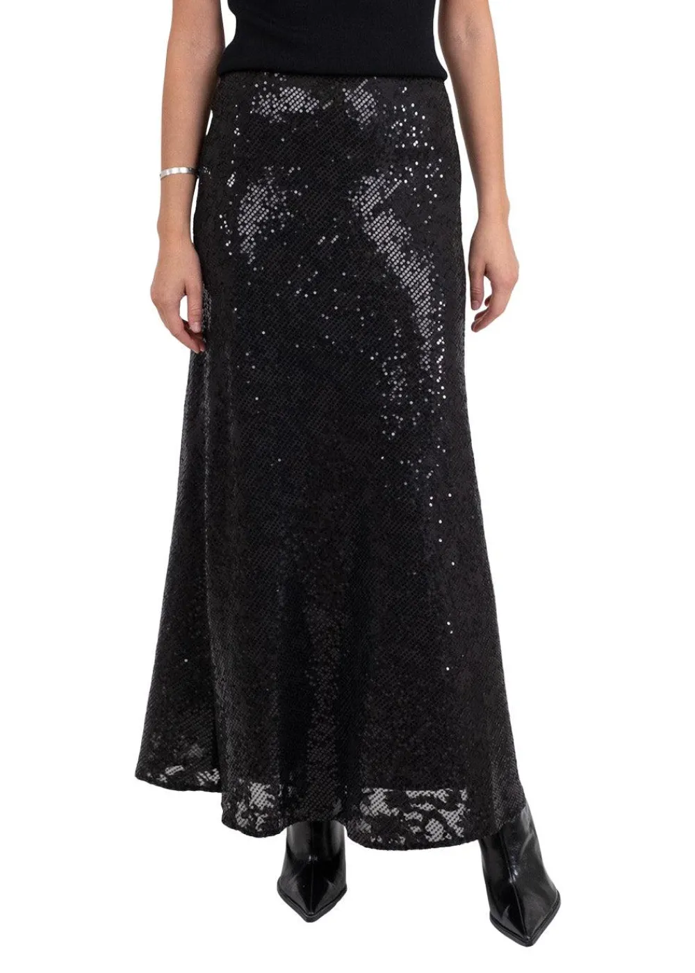 Vicky Sequins Skirt>Neo Noir Hot