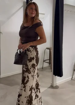 Viso Cow Print Skirt>Neo Noir New