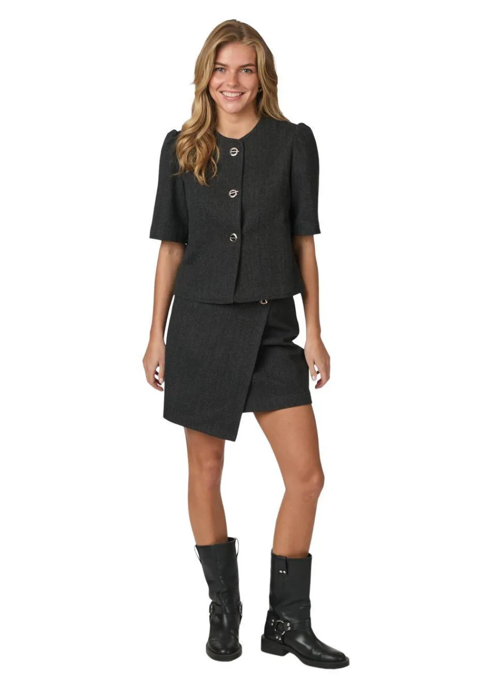 Xanthe Herringbone Blazer>Neo Noir Discount