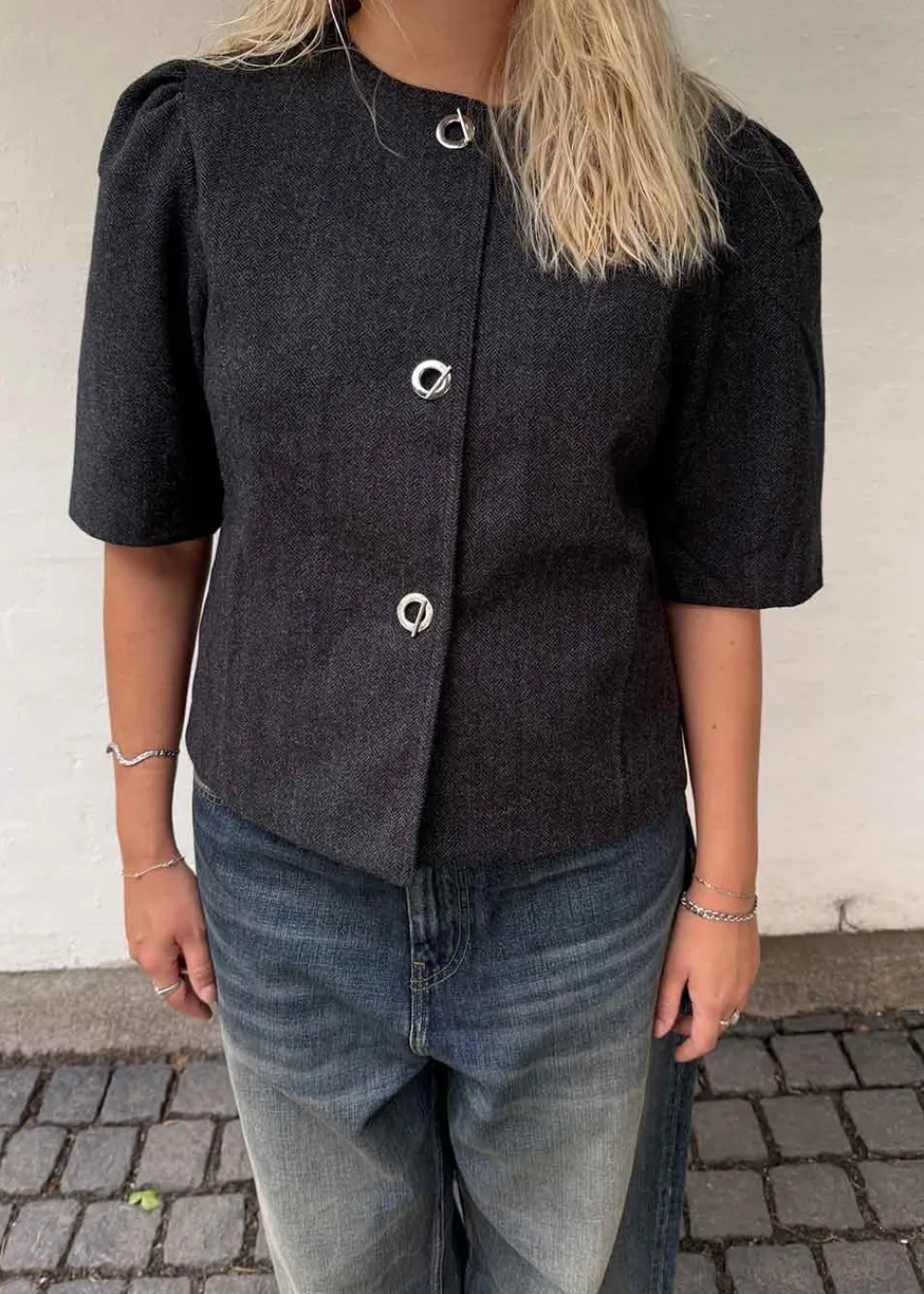 Xanthe Herringbone Blazer>Neo Noir Discount