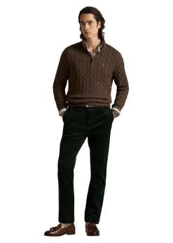 Cable Knit Cotton Quater Zip Sweater><noscript><img width=