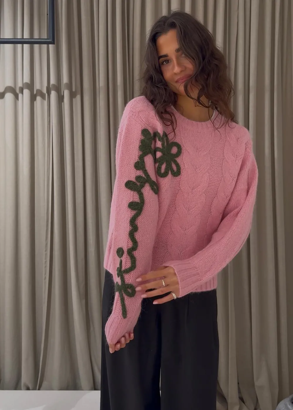 CREWNECK MOTIF SWEATER>Stine Goya Discount