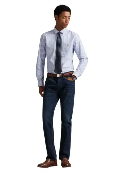 Custom Fit Striped Oxford Shirt><noscript><img width=