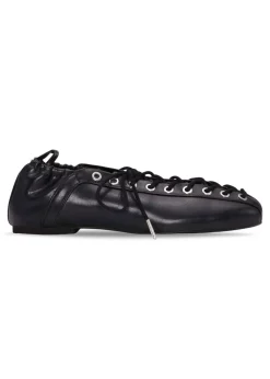 Eyelets Lace Up Ballerina Crinkle Oleatex>Ganni Outlet