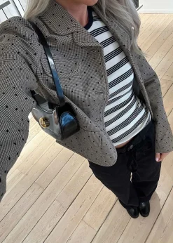 Flock Check Suiting Blazer><noscript><img width=