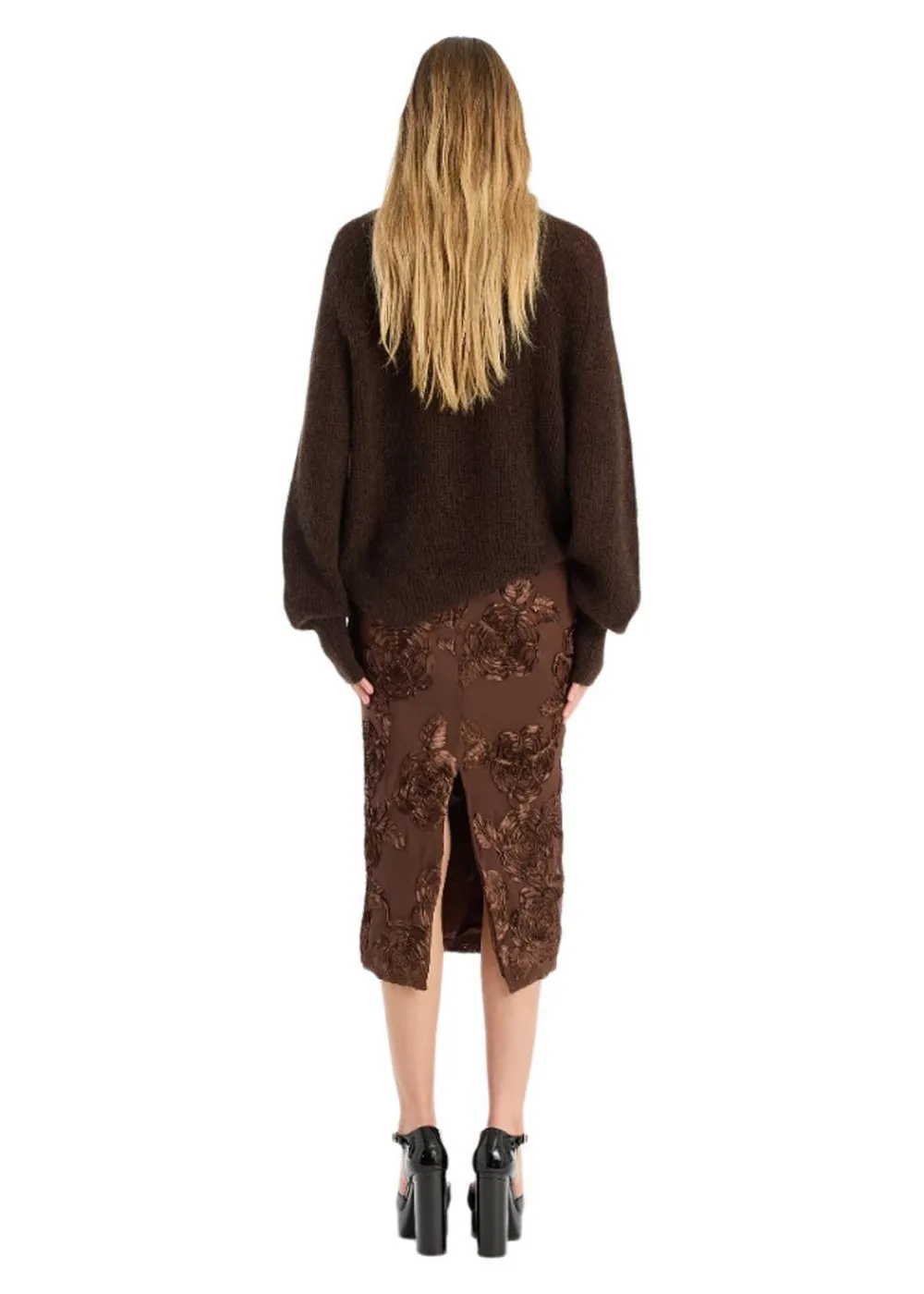 FLOWER MESH PENCIL SKIRT>Rotate