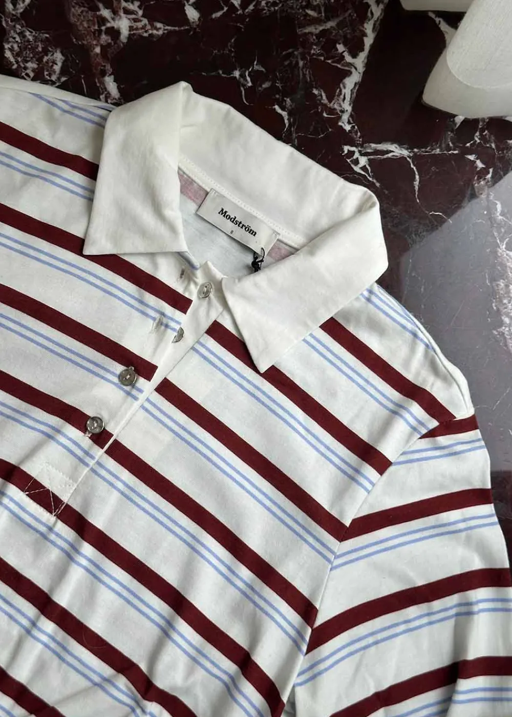 Hellenmd LS stripe polo>Modström Discount