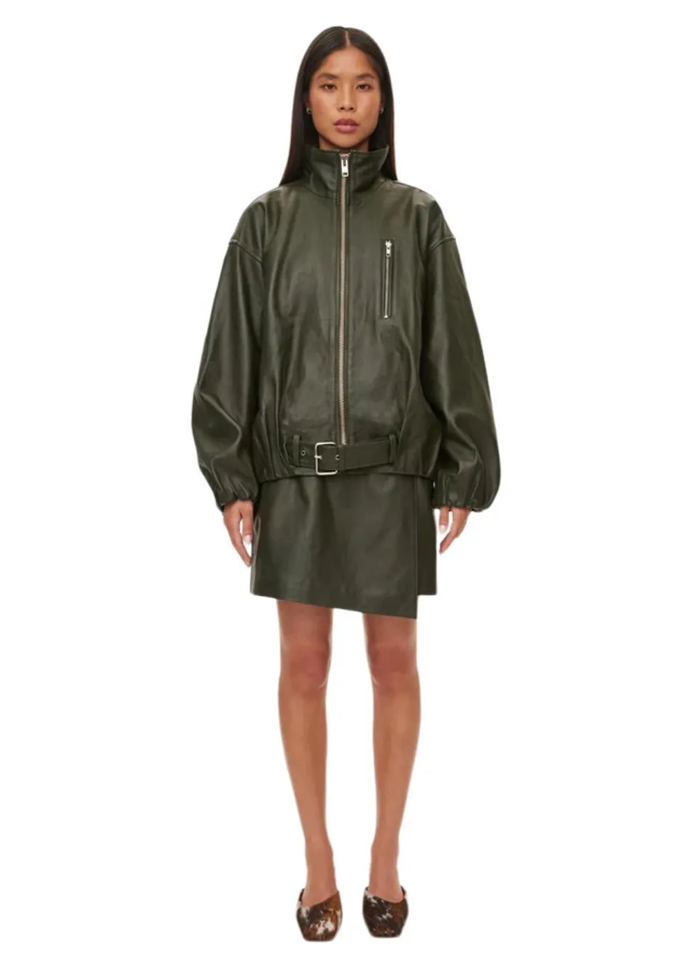 Lenny Leather Jacket>Oval Square Clearance