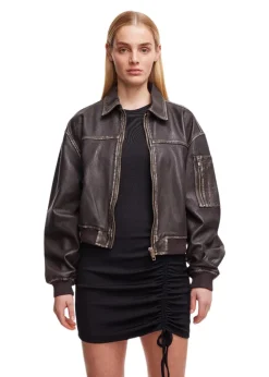 Rocker Leather Bomber><noscript><img width=