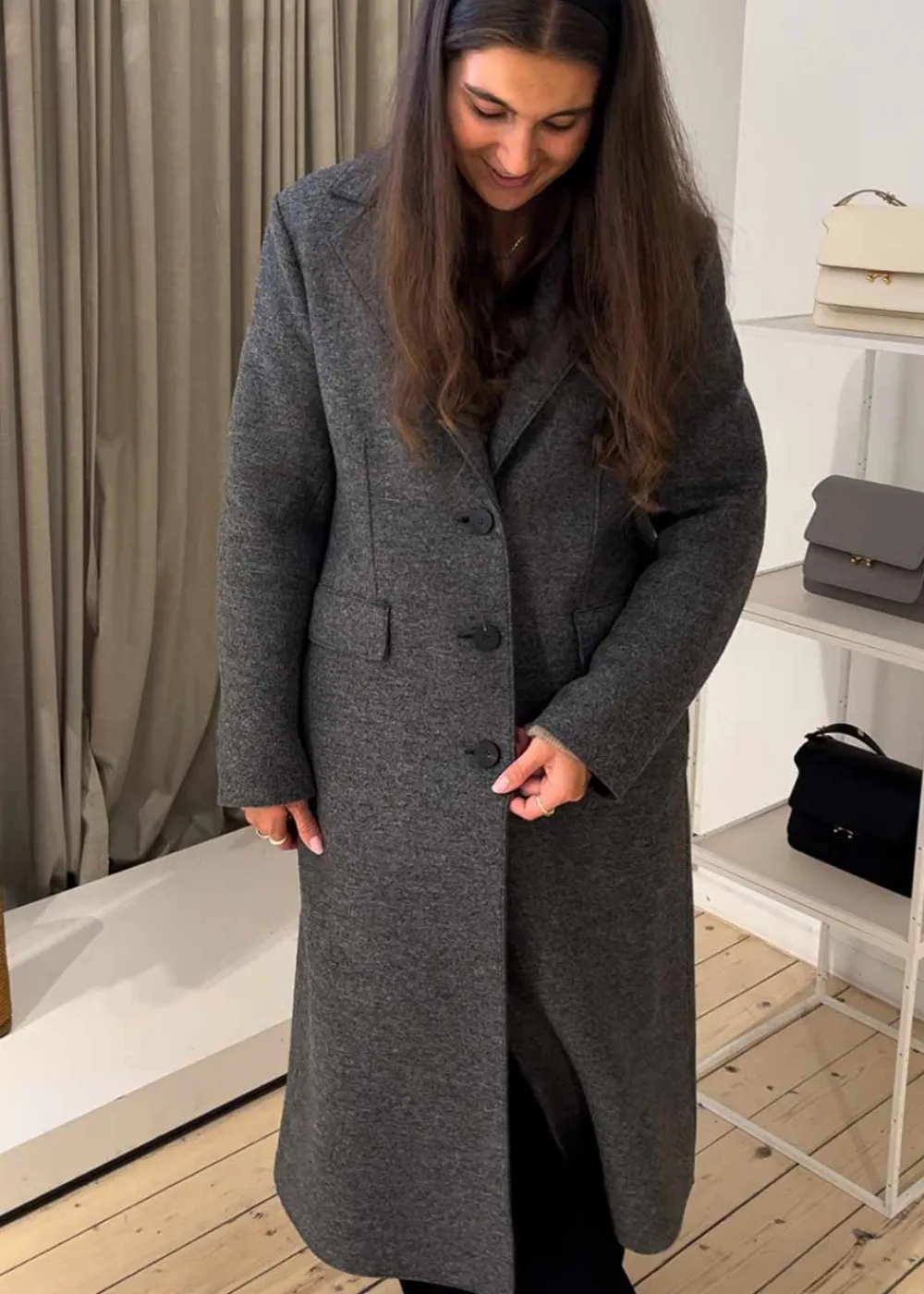 S.B. COAT WITH SHOULDER PADS>Harris Wharf London Sale