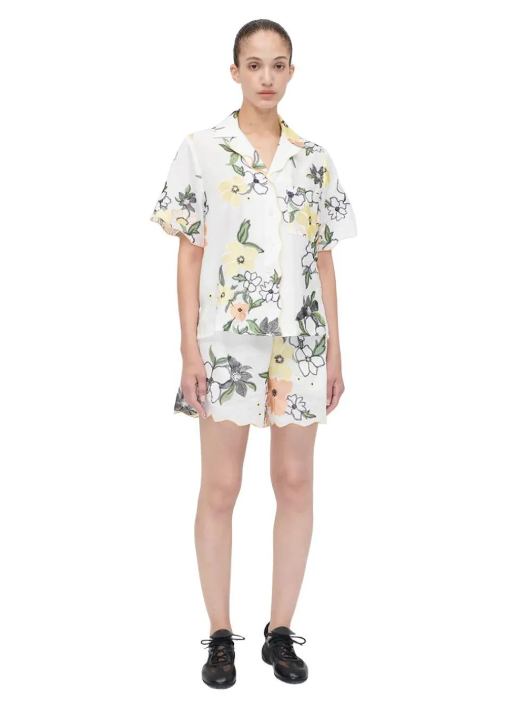 SCALLOPED ELASTICATED WAISTBAND SHORTS>Stine Goya Clearance