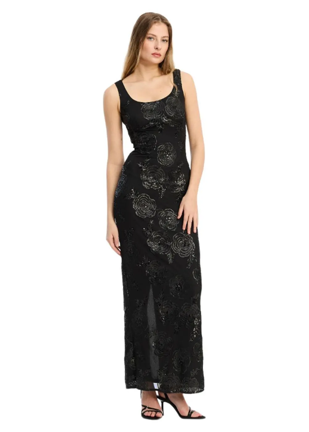 SEQUINS FITTED MAXI DRESS>Rotate Outlet