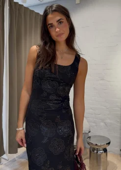 SEQUINS FITTED MAXI DRESS><noscript><img width=