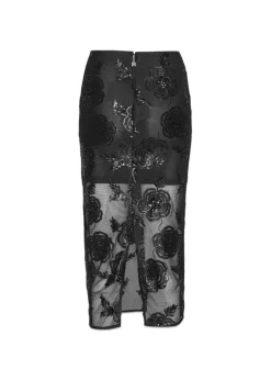 SEQUINS MIDI SKIRT><noscript><img width=