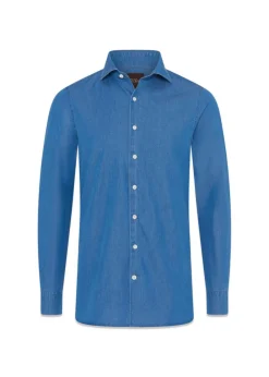 Slim Fit Cut Away Denim Shirt></noscript>Oscar Jacobson Sale