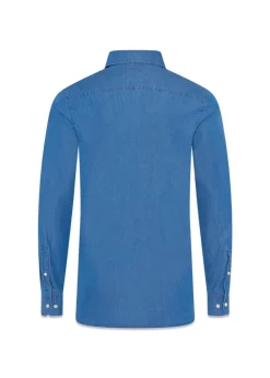 Slim Fit Cut Away Denim Shirt><noscript><img width=