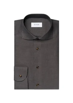Slim Semi Solid Signature Dobby Shirt>Eton New