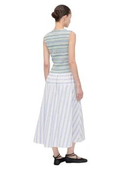 SMOCKED GATHERED TANK DRESS><noscript><img width=