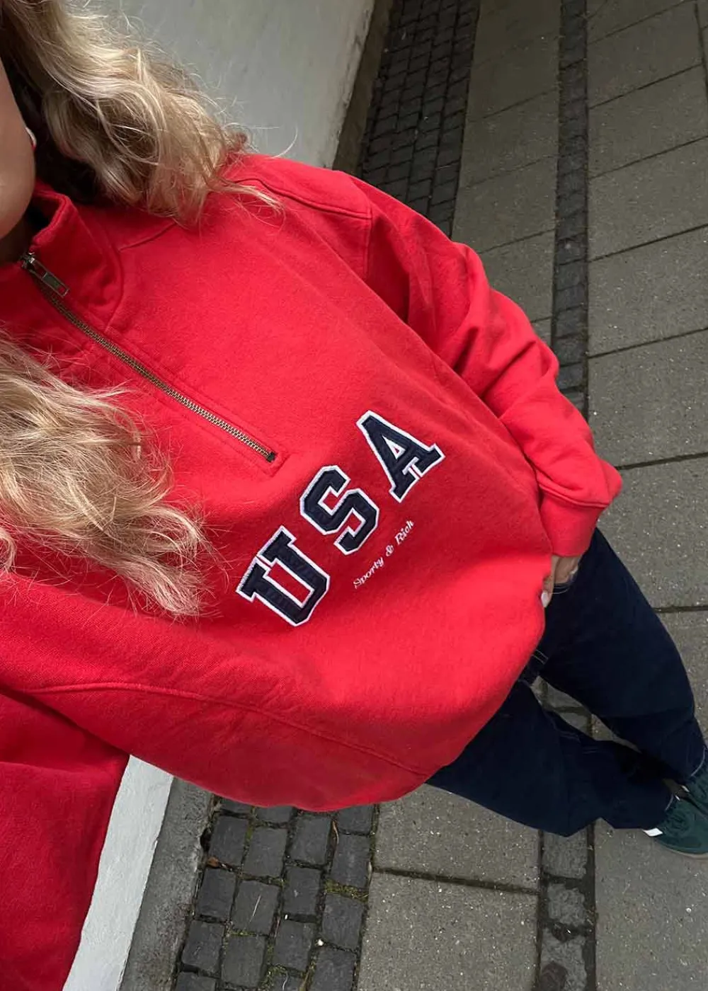 USA Quarter Zip>Sporty & Rich New