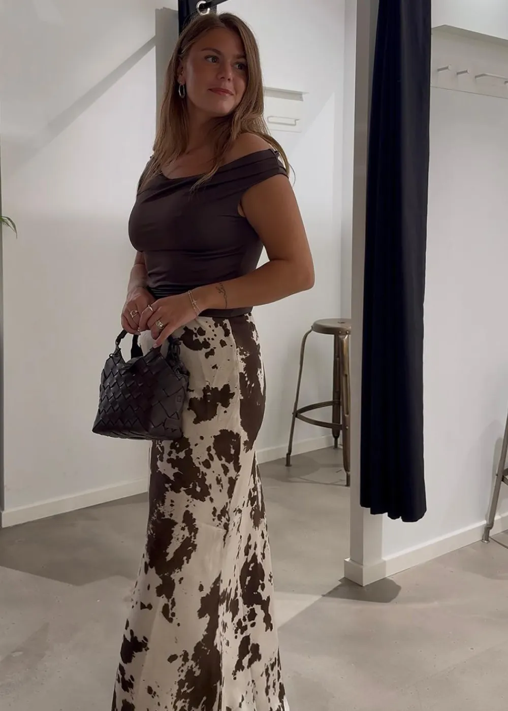 Viso Cow Print Skirt>Neo Noir New