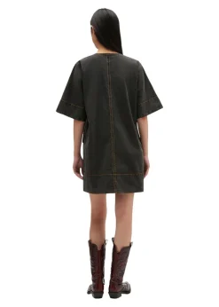 Washed Stretch Cotton Boxy Kimono Mini Dress><noscript><img width=