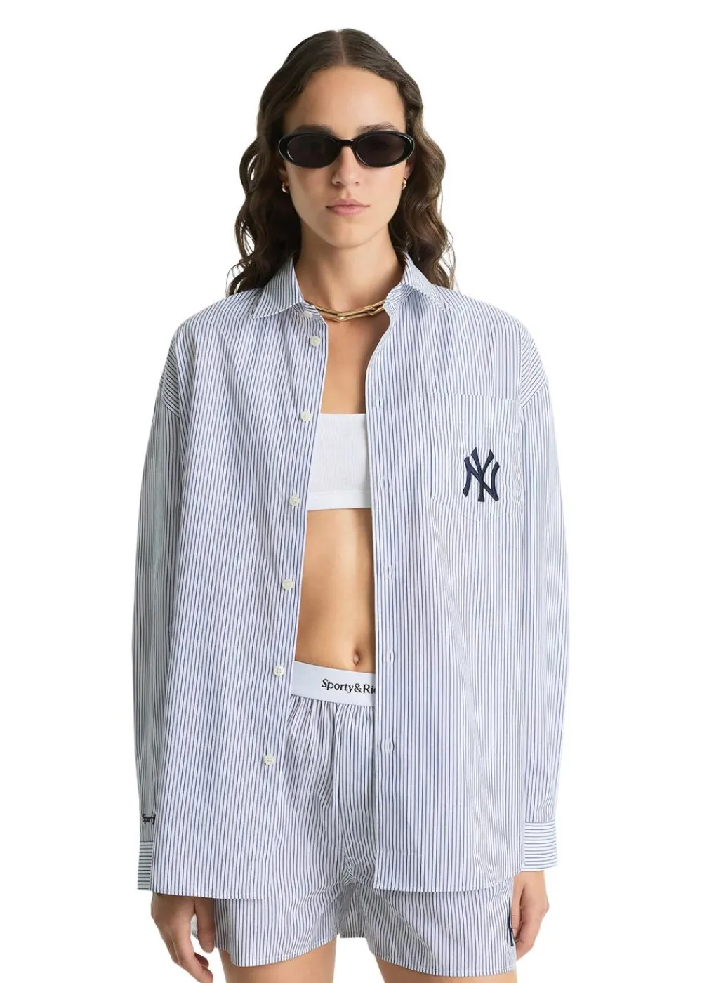 Yankees Serif Oversized Shirt>Sporty & Rich Discount